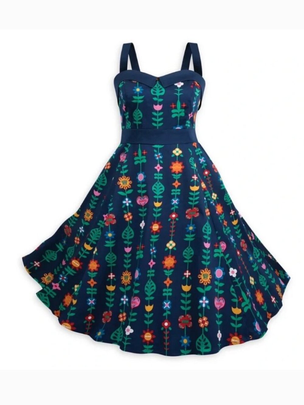 Disney Blue It's A Small World Midi Dress
